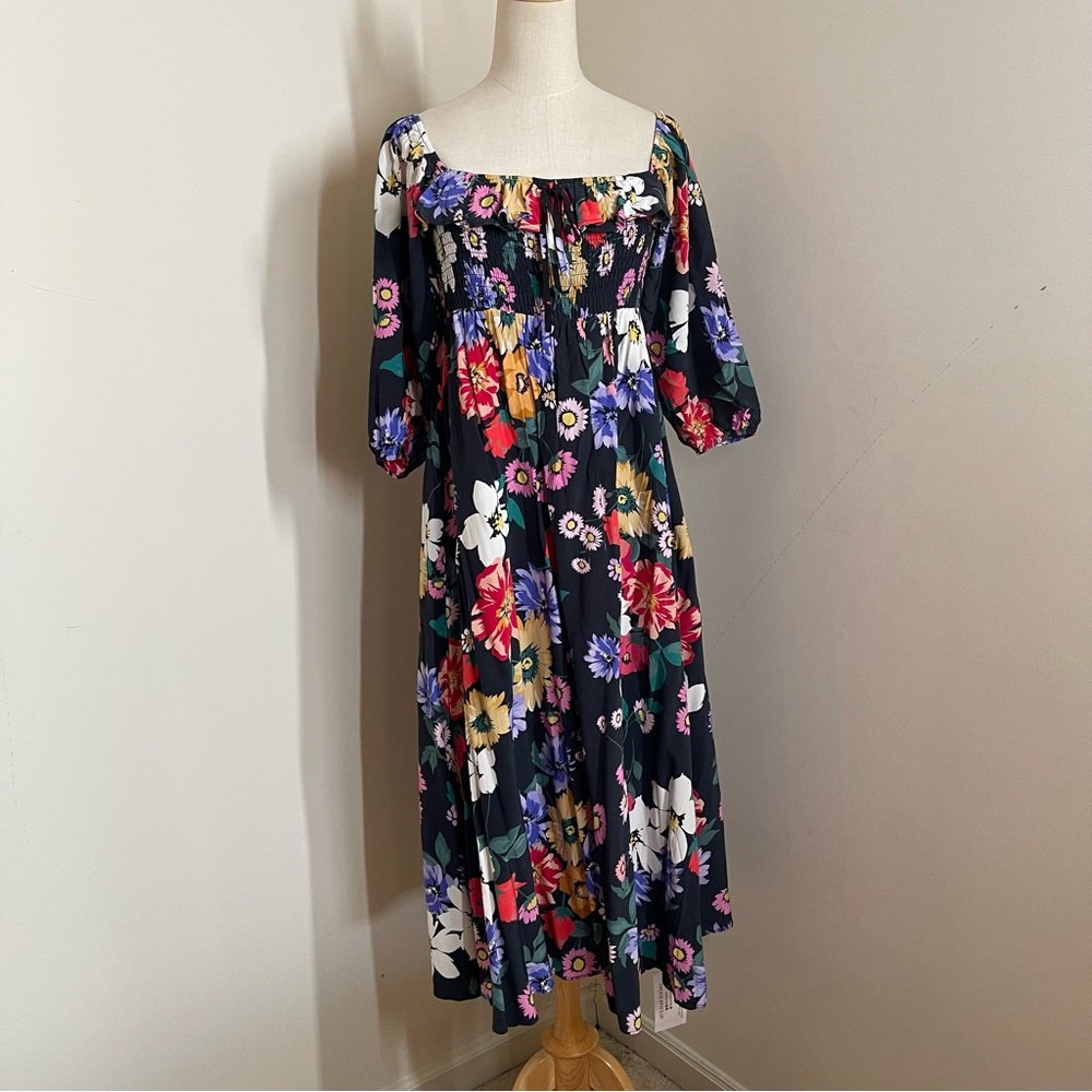 Yumi Kim Floral Midi Dress - Black, Red, Yellow, Purple